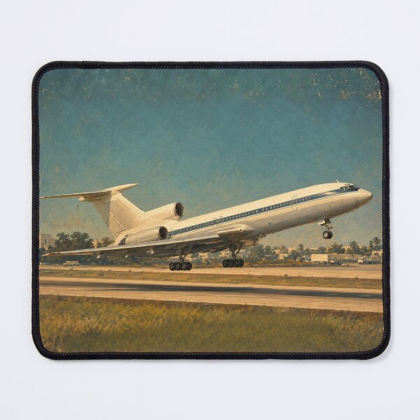 Item preview, Vintage Soviet-Era Passenger Airliner Takeoff Illustration designed and sold by EMairplanes.
