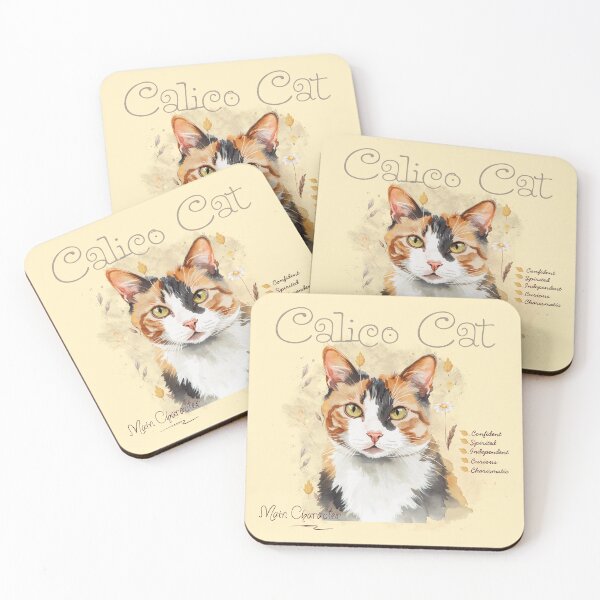 Item preview, Cute Watercolor Calico Cat Main Character Aesthetic Illustration designed and sold by KaBaRen.