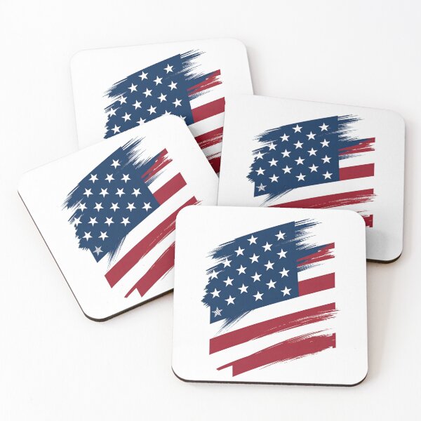 Item preview, Waving Vertical Brush Stroke USA Flag Sticker designed and sold by GeekStickerLab.