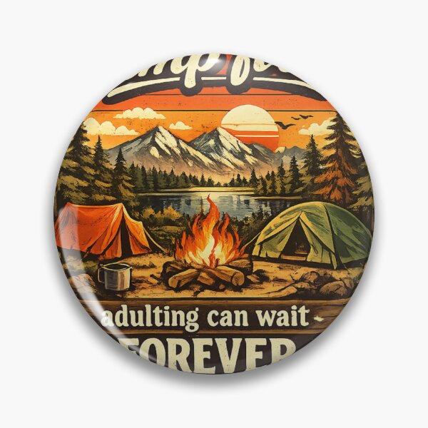 Item preview, Camp First, Adulting Can Wait Forever Camping T-Shirt | Funny Outdoor Adventure Graphic designed and sold by FieldCampCo.