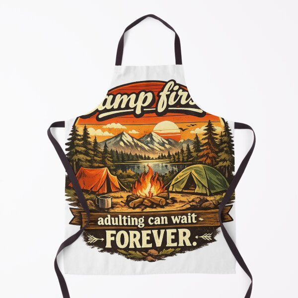 Item preview, Camp First, Adulting Can Wait Forever Camping T-Shirt | Funny Outdoor Adventure Graphic designed and sold by FieldCampCo.