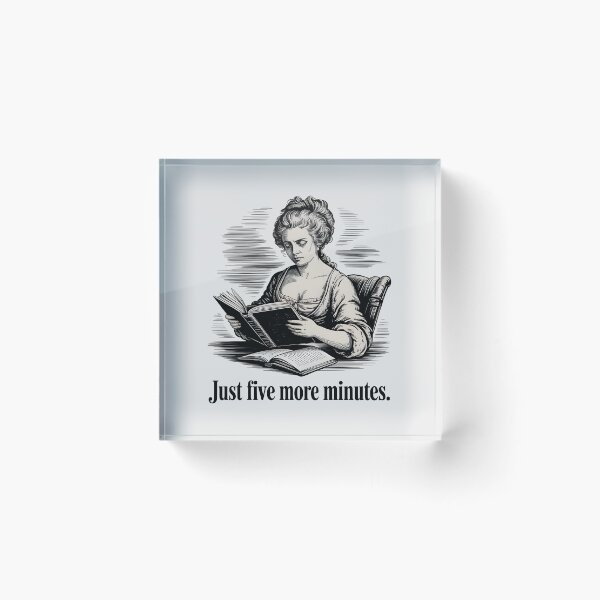 Item preview, Vintage Woman Reading Book Just Five More Minutes Quote designed and sold by Enea Kelo.