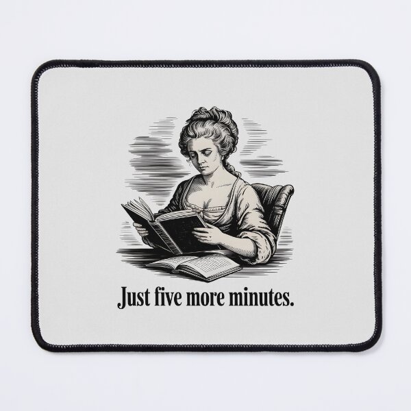 Item preview, Vintage Woman Reading Book Just Five More Minutes Quote designed and sold by Enea Kelo.