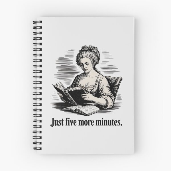 Item preview, Vintage Woman Reading Book Just Five More Minutes Quote designed and sold by Enea Kelo.