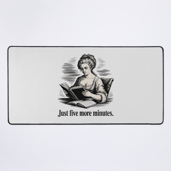 Item preview, Vintage Woman Reading Book Just Five More Minutes Quote designed and sold by Enea Kelo.