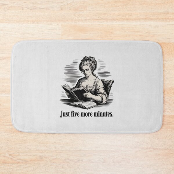 Item preview, Vintage Woman Reading Book Just Five More Minutes Quote designed and sold by Enea Kelo.
