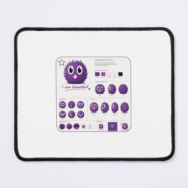 Item preview, Cute Purple Fluffy Mascot | Kawaii Self-Love Character – "I Am Beautiful" designed and sold by Jadlkart.