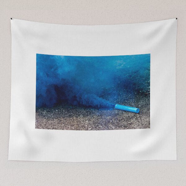 Item preview, Blue Smoke Bomb on Asphalt Producing Dense Colorful Plume and Urban Smoke Effect designed and sold by Nmallia.