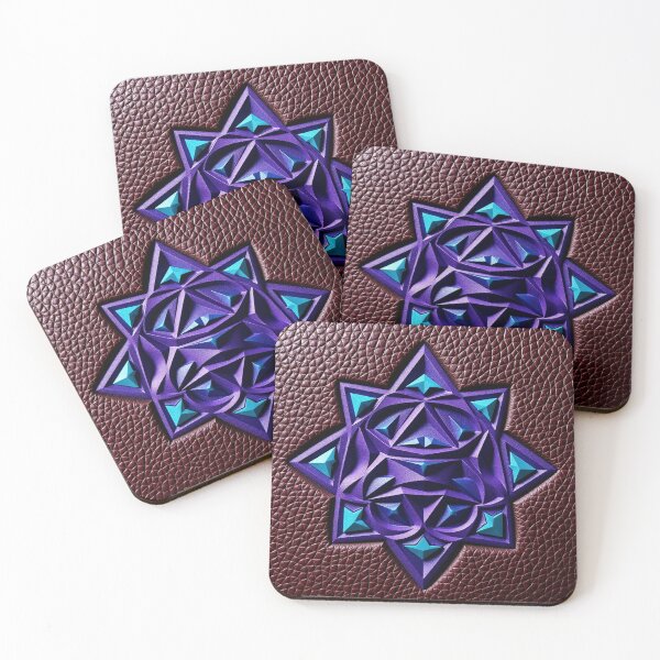 Item preview, Embossed Leather Purple Star Mandala Wall Art designed and sold by IntelliMindDesigns.