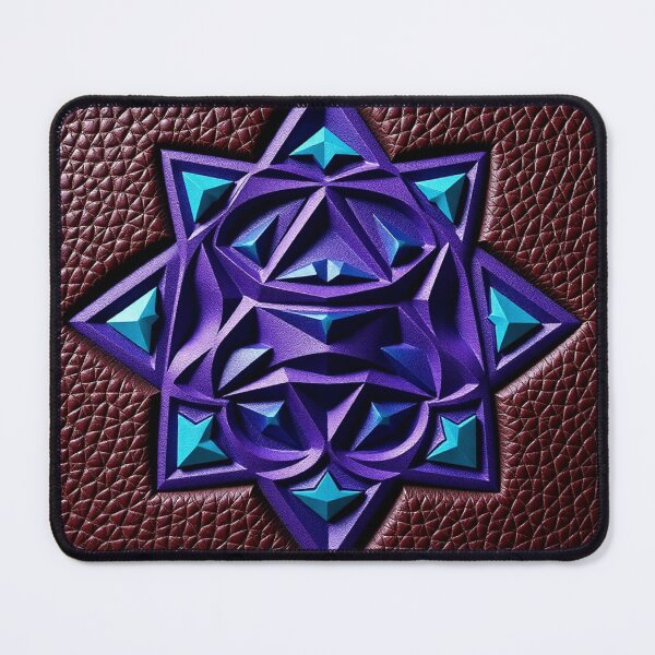 Item preview, Embossed Leather Purple Star Mandala Wall Art designed and sold by IntelliMindDesigns.