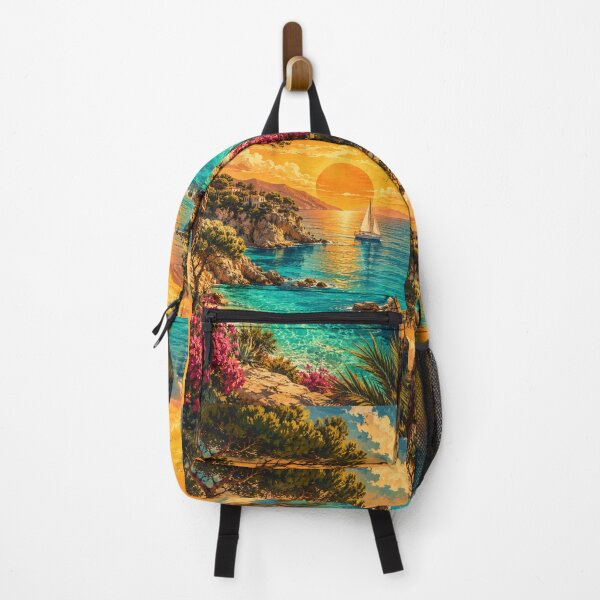 Item preview, Mallorca Golden Escape Mediterranean Sunset Travel Poster designed and sold by piketo.