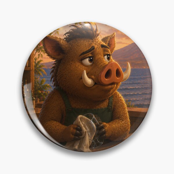 Item preview, Lonely Bartender Boar — Missing My Friends designed and sold by CanaryVibesArt.
