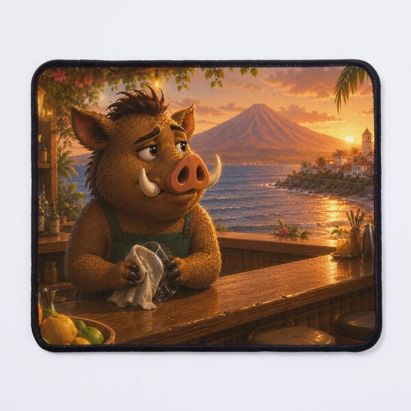 Item preview, Lonely Bartender Boar — Missing My Friends designed and sold by CanaryVibesArt.