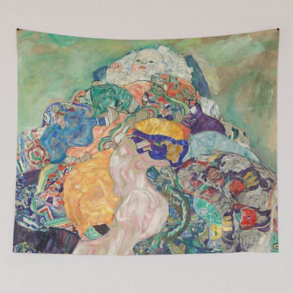 Item preview, Baby Cradle Among Colorful Quilts designed and sold by artofuniverse.