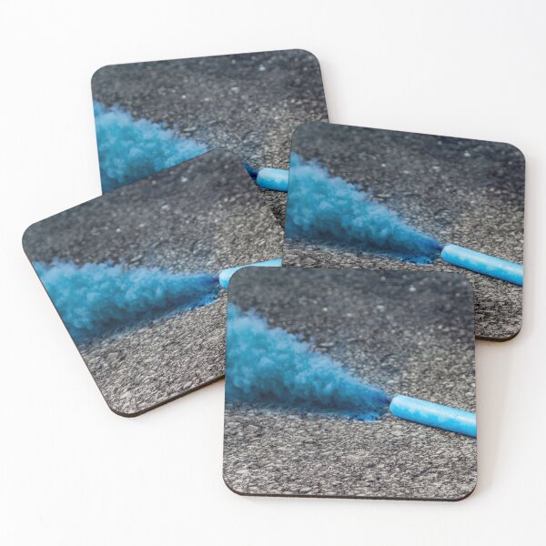 Item preview, Blue Smoke Bomb on Asphalt Producing Dense Colorful Plume and Urban Smoke Effect designed and sold by Nmallia.