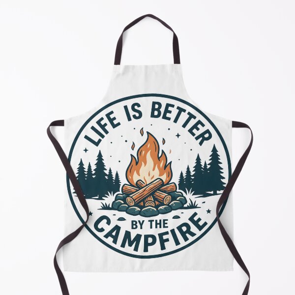 Item preview, Life Is Better by the Campfire T-Shirt – Illustrated Retro Camping Outdoor Tee designed and sold by fawzimorsy.