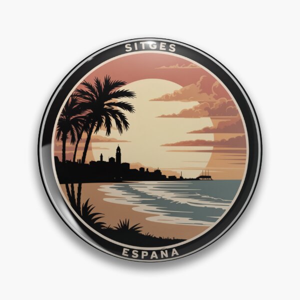 Item preview, Sitges España: Sunset Silhouette Badge designed and sold by CircinusStore.