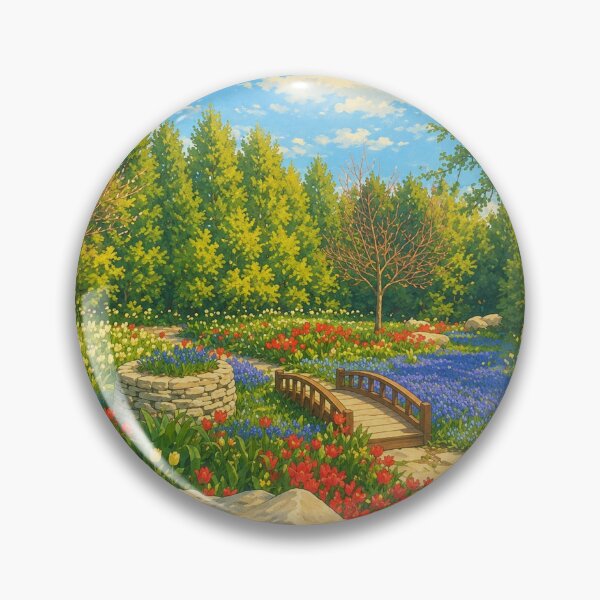 Item preview, Ghibli-Inspired Spring Garden Bridge designed and sold by luiarteu.
