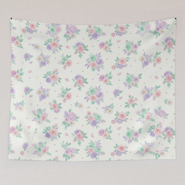 Item preview, Pastel Watercolor Floral Seamless Pattern - Coquette Botanical Aesthetic designed and sold by FashioonTrends.