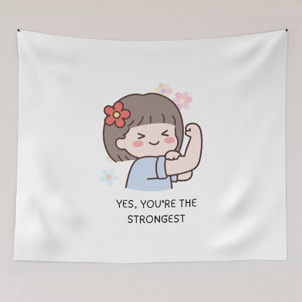 Item preview, Yes You're The Strongest Cute Kawaii Girl Motivation designed and sold by Kidix Arts.