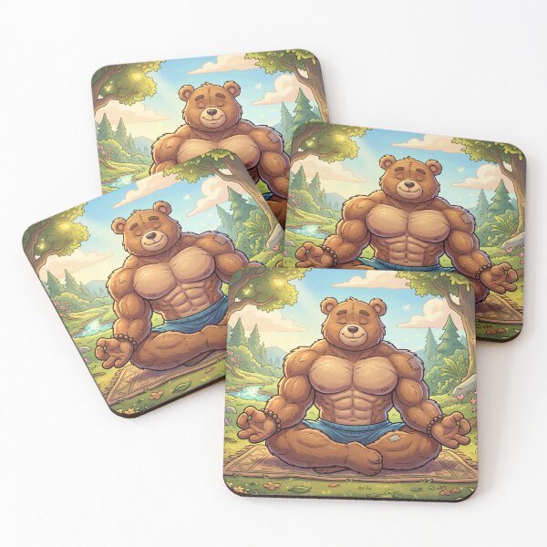 Item preview, Buff Bear Meditating in Enchanted Forest Art designed and sold by Woof-zil.