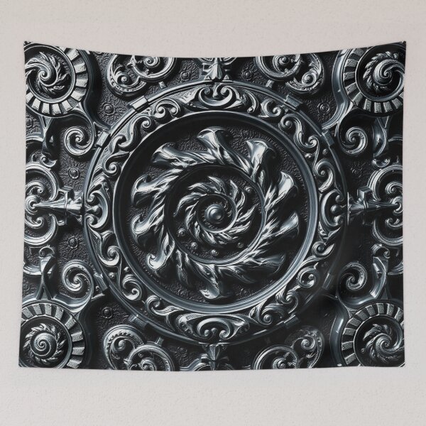 Item preview, Intricate Dark Spiral Baroque Mandala Poster designed and sold by IntelliMindDesigns.