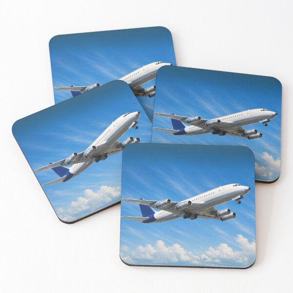 Item preview, Classic Four-Engine Passenger Jet Climbing Above the Clouds Illustration designed and sold by EMairplanes.