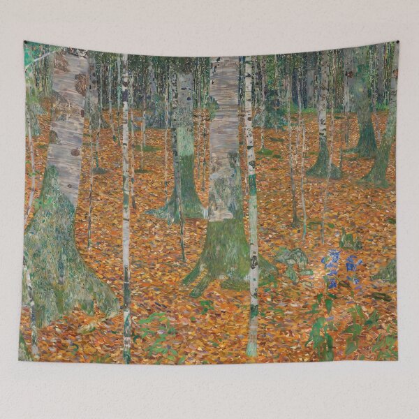 Item preview, Autumn Birch Forest with Fallen Leaves designed and sold by artofuniverse.
