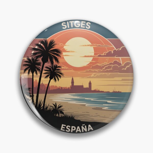Item preview, Sitges España: Sunset Coastline Badge designed and sold by CircinusStore.