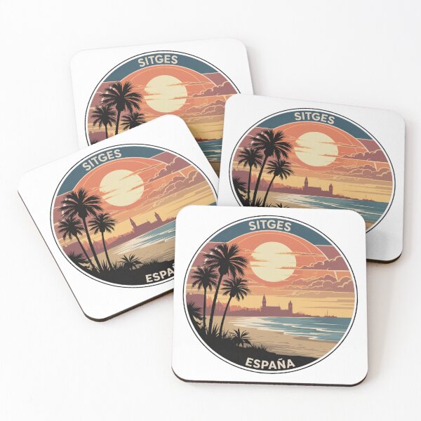 Item preview, Sitges España: Sunset Coastline Badge designed and sold by CircinusStore.