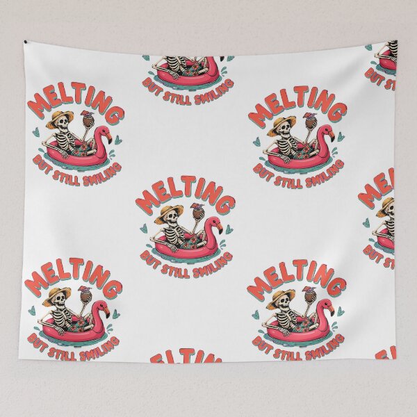 Item preview, Melting But Still Smiling Vintage Skeleton Graphic designed and sold by mo-carnival.