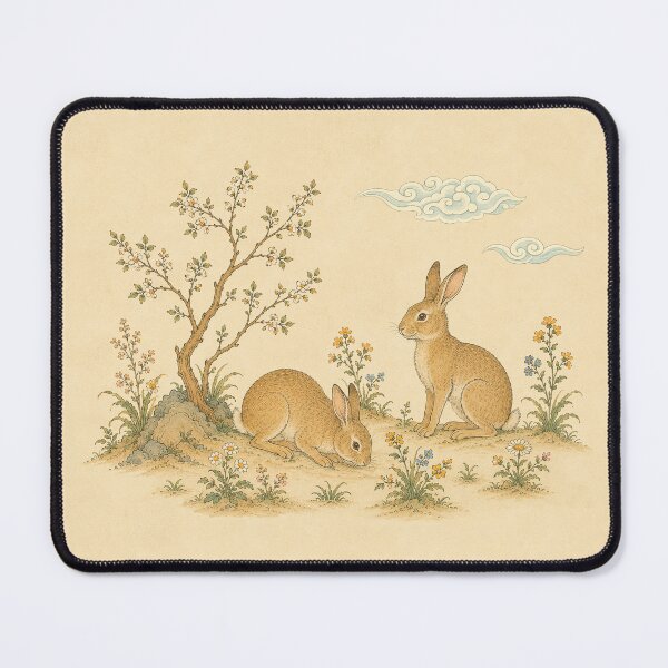 Item preview, Woodland Hares Beneath Blossoming Tree designed and sold by TheFourthGarden.