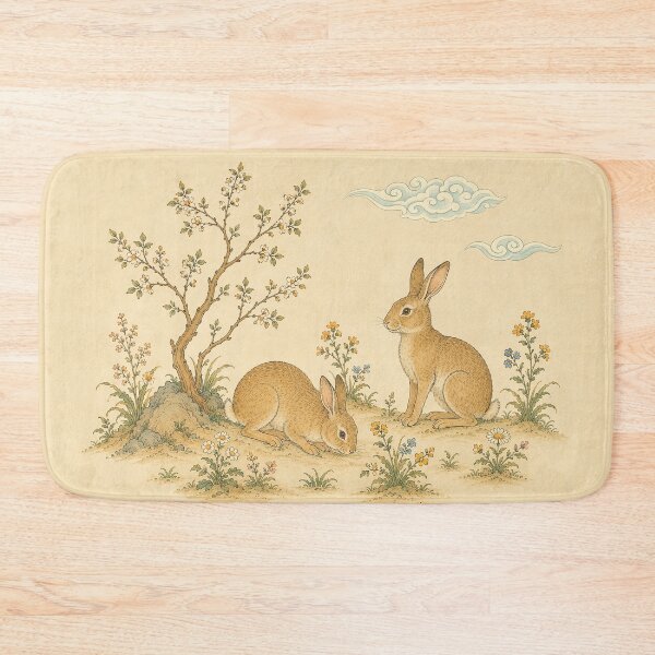 Item preview, Woodland Hares Beneath Blossoming Tree designed and sold by TheFourthGarden.