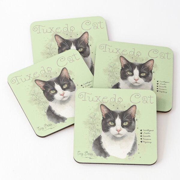 Item preview, Cute Watercolor Tuxedo Cat Tiny Boss Aesthetic Illustration designed and sold by KaBaRen.