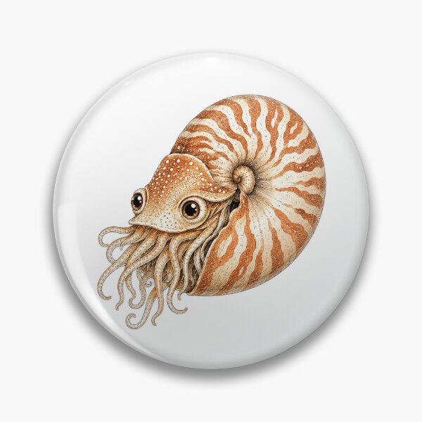 Item preview, Cute Vintage Nautilus Sticker - Striped Shell Cephalopod designed and sold by PND7777.