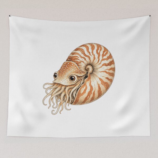 Item preview, Cute Vintage Nautilus Sticker - Striped Shell Cephalopod designed and sold by PND7777.