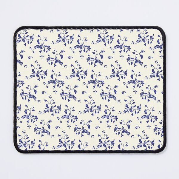 Item preview, Vintage Delft Blue Cream Wildflower Pattern designed and sold by rawpetal.