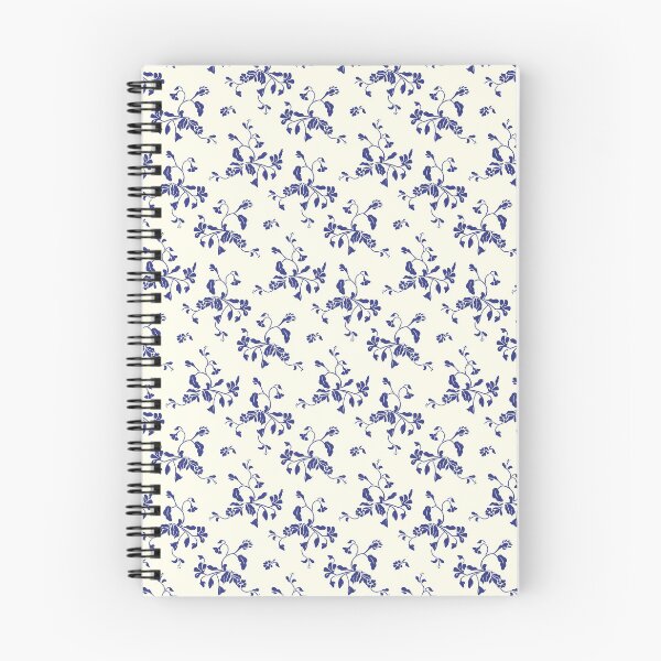 Item preview, Vintage Delft Blue Cream Wildflower Pattern designed and sold by rawpetal.
