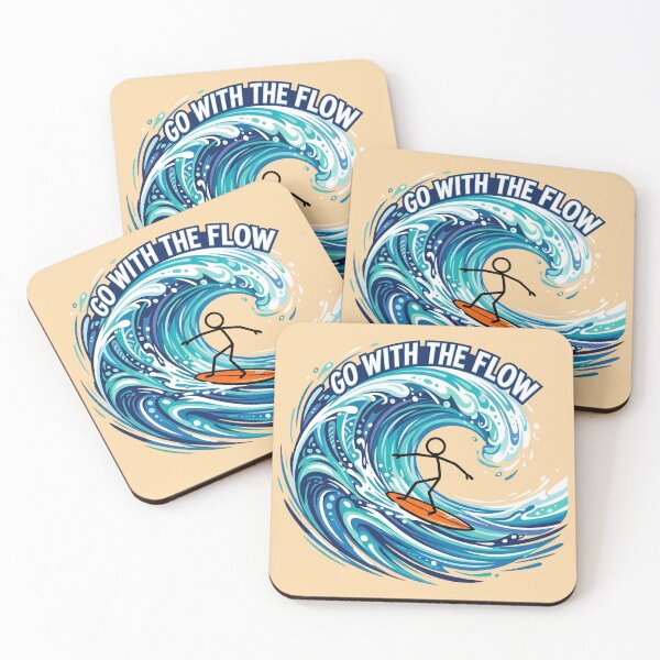 Item preview, Go With the Flow Surf Adventure Stickman Design designed and sold by Chroma Dreams .