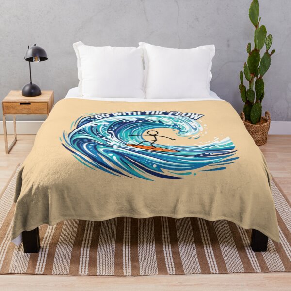 Item preview, Go With the Flow Surf Adventure Stickman Design designed and sold by Chroma Dreams .