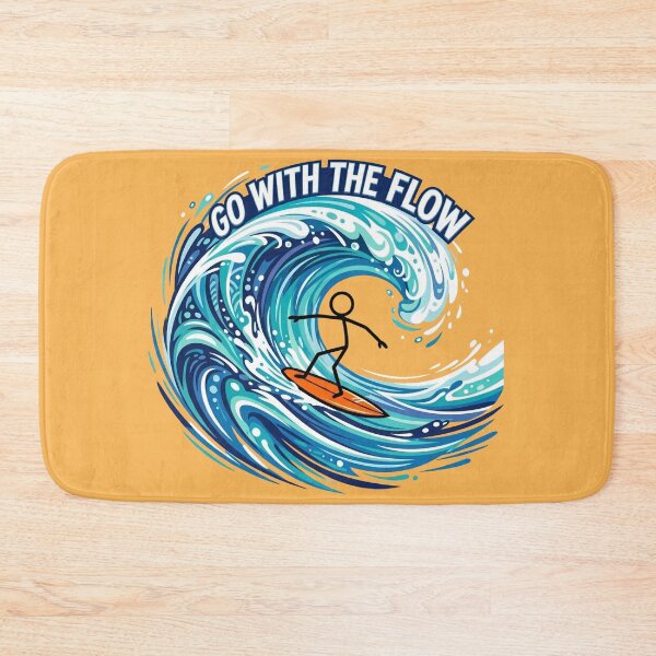 Item preview, Go With the Flow Surf Adventure Stickman Design designed and sold by Chroma Dreams .