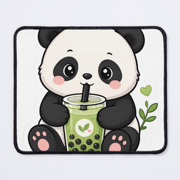 Item preview, Cute Panda Drinking Matcha Boba designed and sold by Barkybond.