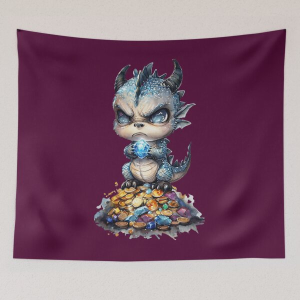 Item preview, Grumpy Little Hoarder Baby Dragon designed and sold by ArtisticDesignsbyLinda.