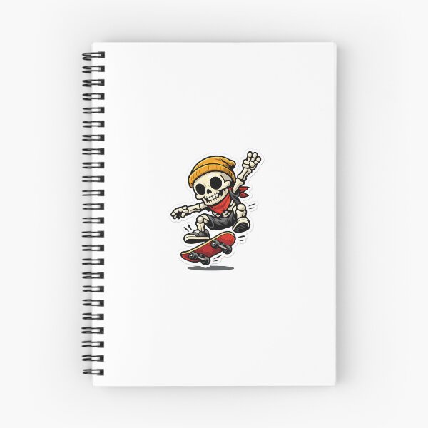 Item preview, Skateboarding Skeleton Sticker | Cute Kawaii Skull Skateboard Cartoon with Beanie and Bandana designed and sold by naruto4925.