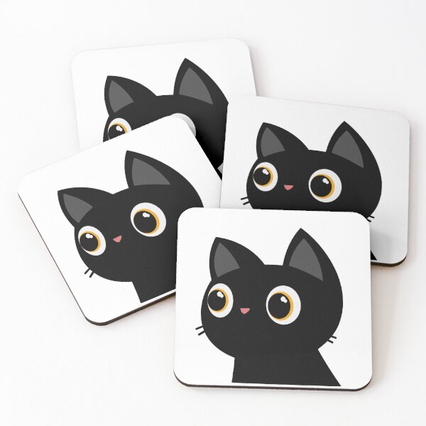 Item preview, Cute Black Cat Face | Kawaii Minimal Cat Design designed and sold by AeraArts.