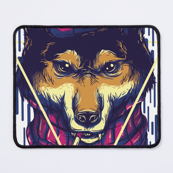 Item preview, Hipster Wolf - Smoking Cool Wolf Streetwear Art designed and sold by BrewChef.
