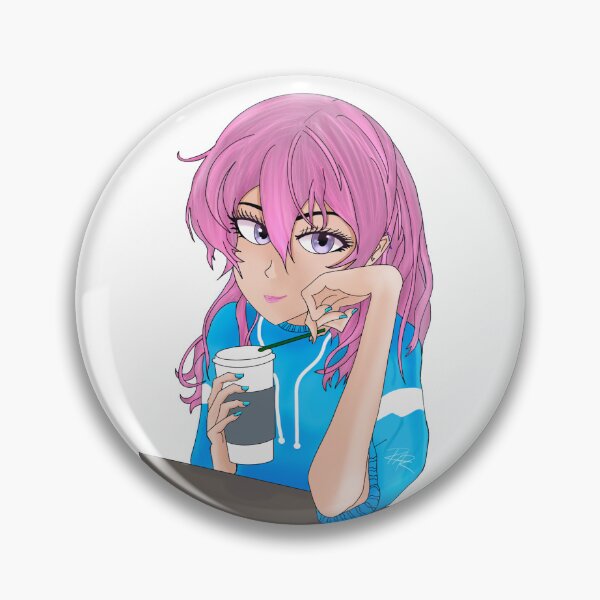 Item preview, Coffee Stare - Aesthetic Anime Girl Cafe Art designed and sold by RobsArtwork.