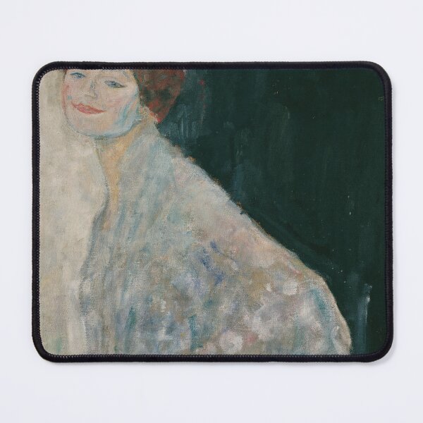 Item preview, Smiling Woman in White Portrait designed and sold by artofuniverse.