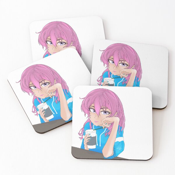 Item preview, Coffee Stare - Aesthetic Anime Girl Cafe Art designed and sold by RobsArtwork.