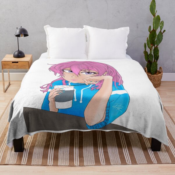 Item preview, Coffee Stare - Aesthetic Anime Girl Cafe Art designed and sold by RobsArtwork.